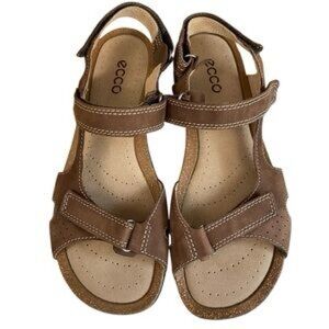 ECCO Yucatan Brown Leather Sandals Size 8 – Never Worn